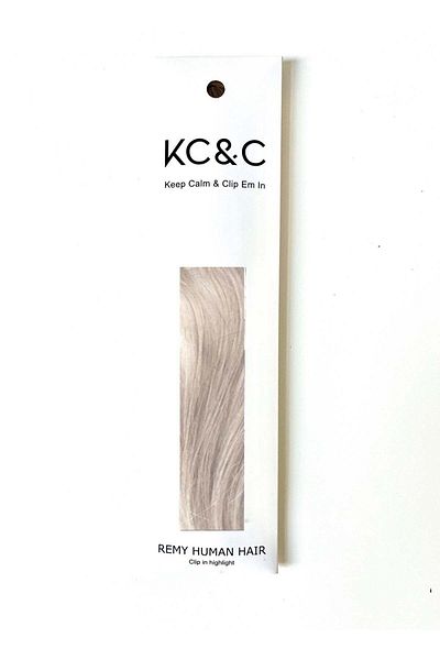 keep calm Natural Light Grey Clip-In Hair Extension Single Highlight