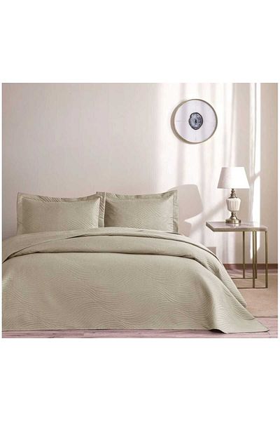 Taç Harlow Double Bedspread Set Stone