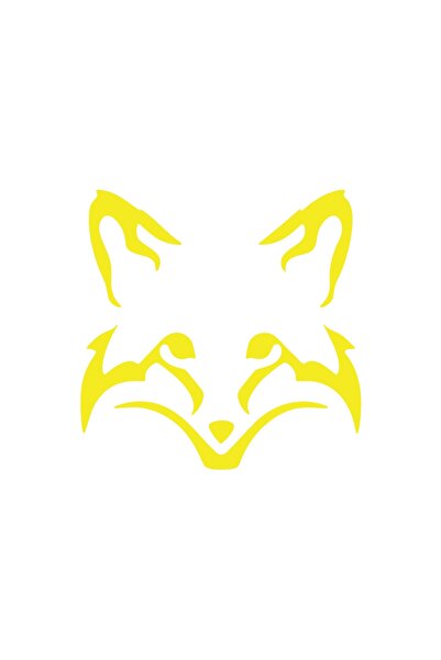 Reysa Tasarım ملصق سيارة رأس ثعلب مقاس 17×17 سم أصفر