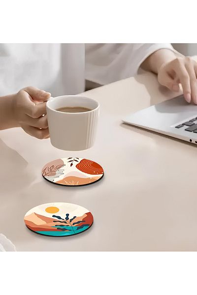 kutuTR 6-Piece Wooden Coasters Brd-004