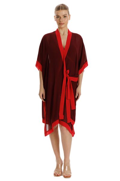 ZEKİ Zeki Burgundy Chiffon Dress