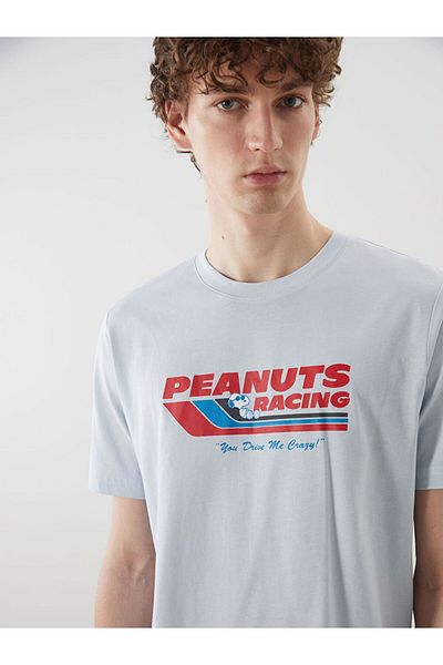 LC Waikiki Tricou XSIDE Snoopy imprimat pentru bărbați din bumbac pieptănat