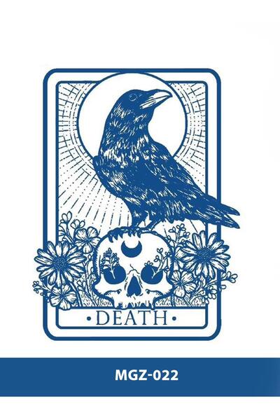 Attach MGZ-022 DEATH KARGA TAROT KARTI DESEN ORTA BOY YARI KALICI DÖVME-TATTO