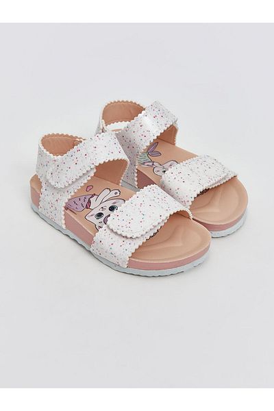 LC Waikiki New Season Printed Velcro Baby Girl Sandals - S5Jf84Z1