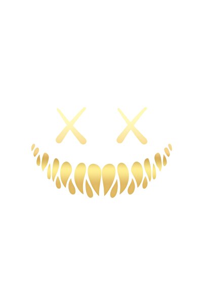 Reysa Tasarım Devil Smiling Face Car Sticker 17X17 cm Gold