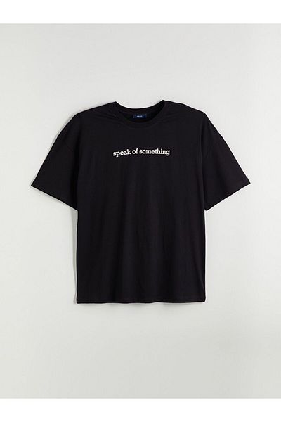LC Waikiki Ανδρικό μπλουζάκι LCW ECO Crew Neck με στάμπα από βαμβακερό χτενισμένο