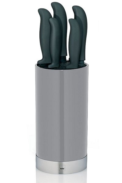 KELA Keck Lang Set of 5 kitchen knives in gray holder ACIDA