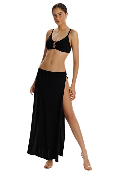 ZEKİ Zeki Siyah Aksesuar Detaylı Pareo Etek