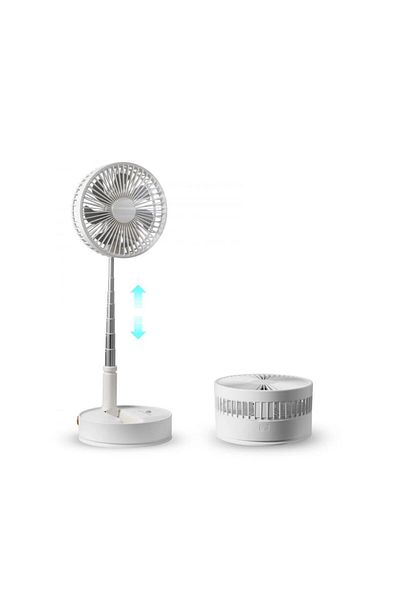 FOXMAG24 Adjustable portable fan, 4 speeds, USB, 9.5–102cm, metal/plastic, silent, white