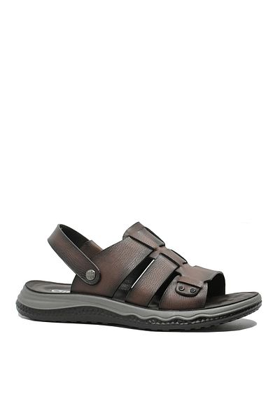 OTTER Men's Brown Sandals with Retractable Back Strap