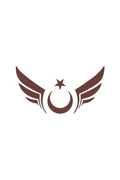 Reysa Tasarım ملصق سيارة علم تركي مجنح مقاس 17x17 سم بني