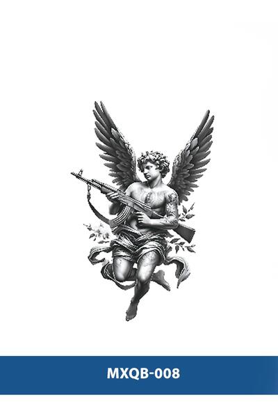 Attach MXQB-008 ORTA BOY KELEŞ TUTAN MELEK DESEN GEÇİCİ DÖVME-TATTO