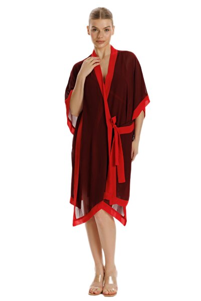 ZEKİ Zeki Burgundy Chiffon Dress