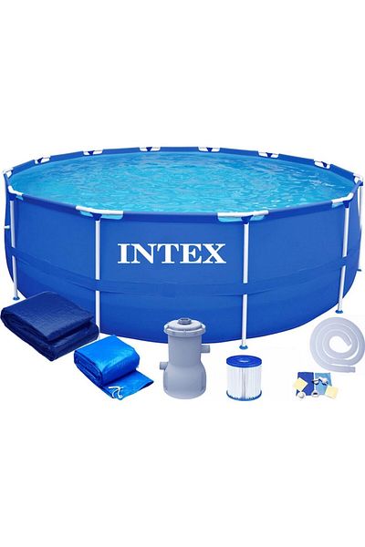 Intex Piscina cadru metalic Intex, 305×76 cm, 4.500 litri, cu toate accesoriile