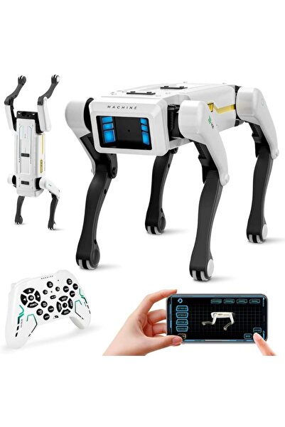 iUni Câine robot inteligent 8002, telecomandă, aplicație, comenzi vocale, programabil, peste 25 de funcții