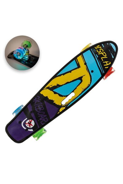 OEM Skateboard Pennyboard, Multicolor, Handle, LED, 56x14cm, Aluminum Frame