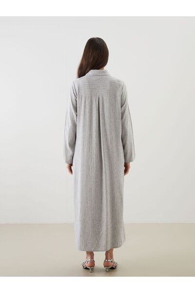 LC Waikiki Košilové šaty LCW Grace s pruhovaným lněným efektem