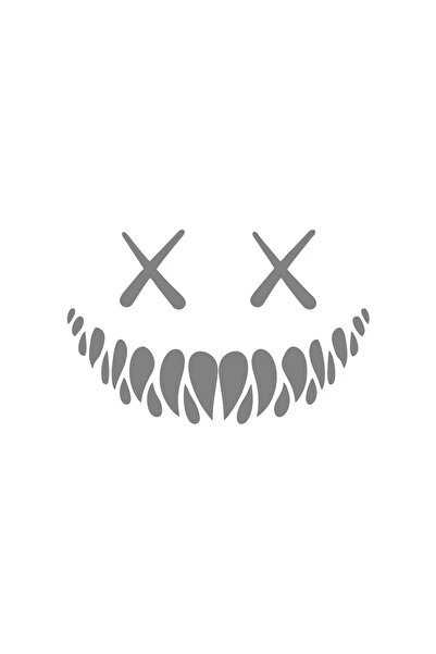 Reysa Tasarım Devil Smiling Face Car Sticker 17X17 cm Gray
