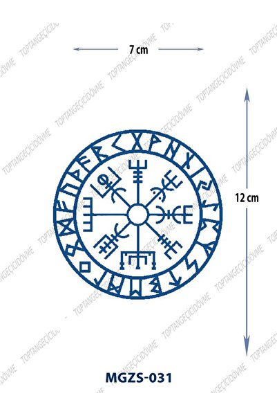 Attach MGZS-031 YARI KALICI ŞAMAN PUSULA YILDIZI DESEN DÖVME-TATTO