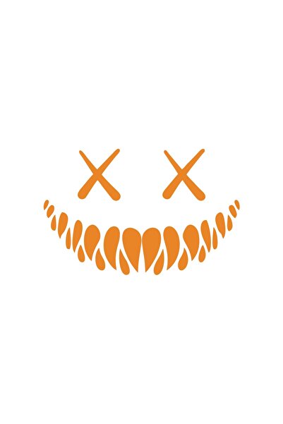 Reysa Tasarım Devil Smiling Face Car Sticker 17X17 cm Orange