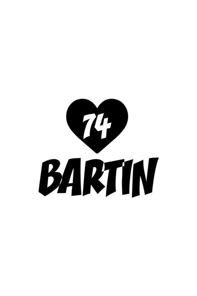 Reysa Tasarım ملصق سيارة على شكل قلب 74 بارتين مقاس 17x17 سم باللون الأسود