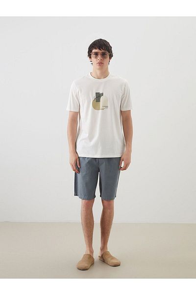 LC Waikiki Ανδρικό μπλουζάκι XSIDE Crew Neck με στάμπα χτενισμένο βαμβακερό