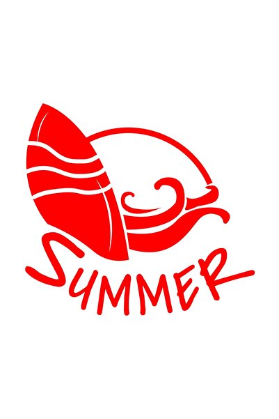 Reysa Tasarım ملصق سيارة صيفي مقاس 17×17 سم باللون الأحمر