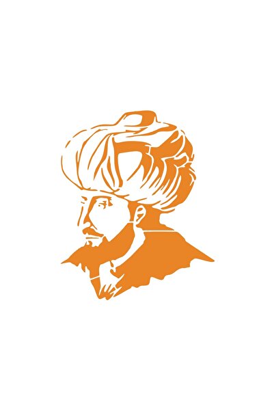 Reysa Tasarım Fatih Sultan Mehmet Car Sticker 17X17 cm Orange