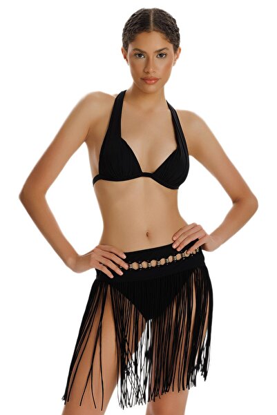 ZEKİ Zeki Püsküllü Siyah Pareo Etek