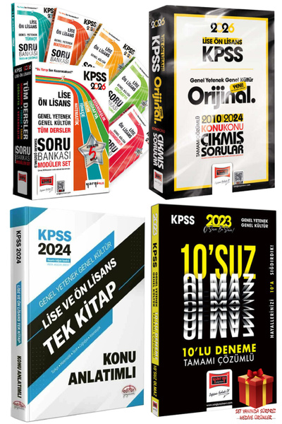 Yargı Yayınları 2026 Yargı Lise Ön Lisans Soru Bankası Seti+GYGK Çıkmış Sorul...