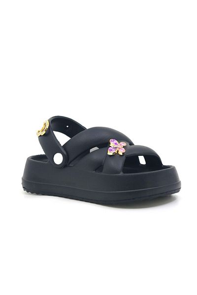 Tuğba Ortopedi 6980 Girl's Black Anatomical Slippers