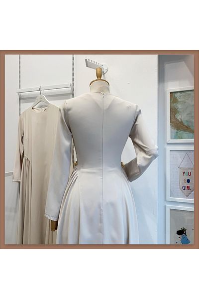 Faya Boutique Rochie Hira cu detaliu crem în talie