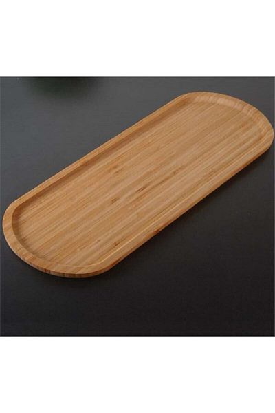 Hanedanev 1 Piece Bamboo Oil Pot Stand Wooden Presentation Board - Oil Pot Stand 10X19,5 cm