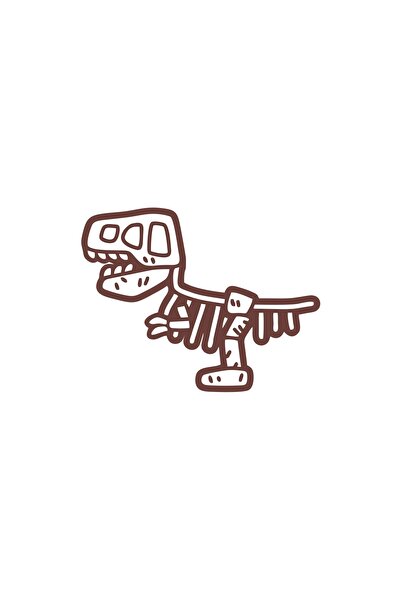 Reysa Tasarım ملصق سيارة على شكل ديناصور فوسيل مقاس 17 × 17 سم بني