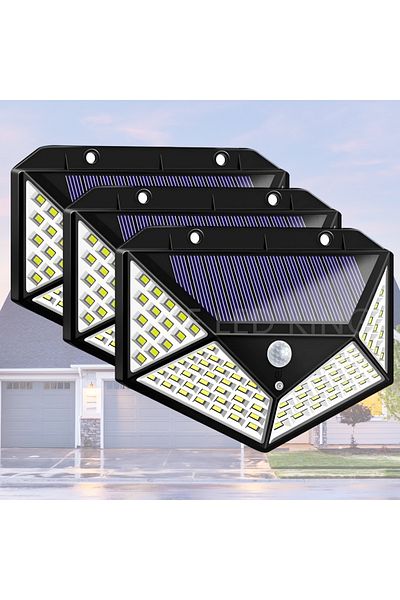 Generic 100 LED Smart Solar Wall Light: Illuminate Your Outdoor Space with Smart Motion Sensor Technology!