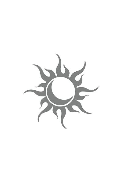 Reysa Tasarım Sun Moon Car Sticker 17X17 cm Gray