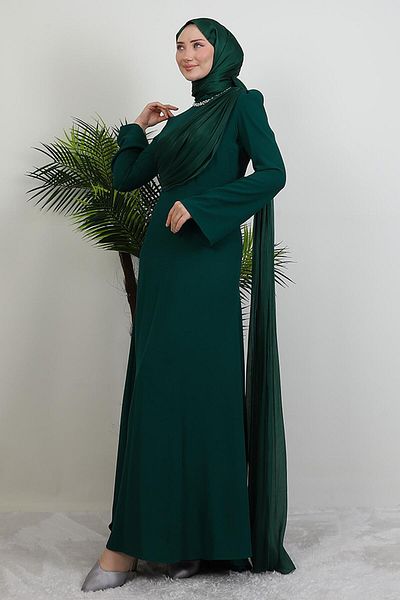 GİYZAMİLA Βραδινό φόρεμα Ayliz Hijab Emerald