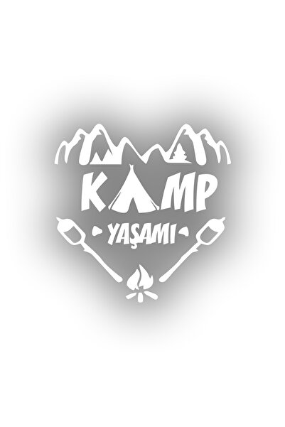 Reysa Tasarım ملصق سيارة كامب لايف مقاس 17×17 سم باللون الأبيض