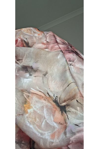Lavena scarfs Seria Bahar Model Floral Bumbac Digital Soft Wrap - Roșu Claret