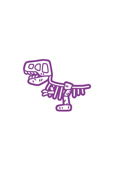 Reysa Tasarım ملصق سيارة على شكل ديناصور فوسيل مقاس 17x17 سم باللون الأرجواني