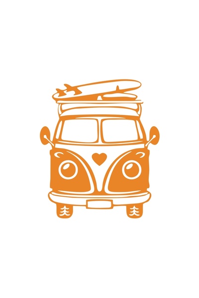 Reysa Tasarım ملصق سيارة كارافان مقاس 17×17 سم برتقالي