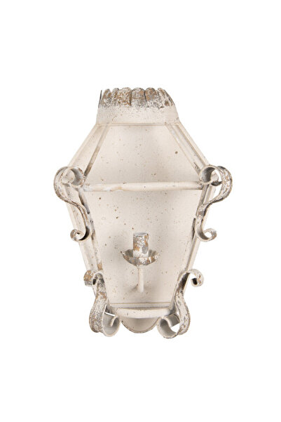 Clayre & Eef Μπεζ Αντίκα Σιδερένια Απλίκα Τοίχου 33x18x49 εκ.