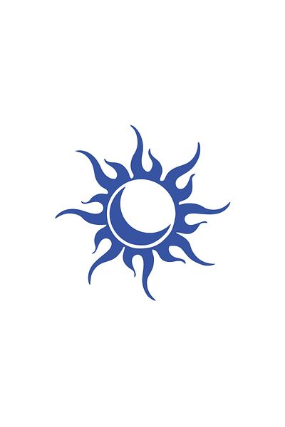 Reysa Tasarım Sun Moon Car Sticker 17X17 cm Blue