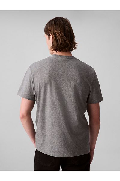 Calvin Klein Men Med Grey Htr Hero Monologo Short Sleeve T-Shirt