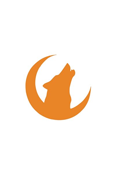 Reysa Tasarım ملصق سيارة هلال وذئب أبيض مقاس 17x17 سم برتقالي