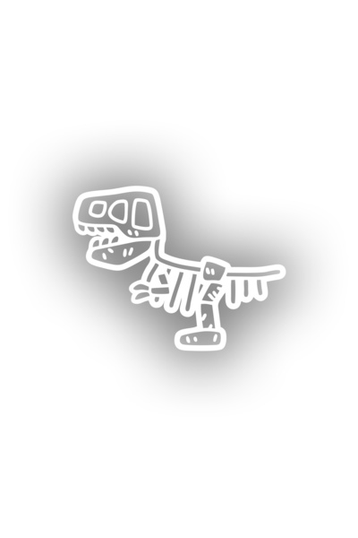 Reysa Tasarım ملصق سيارة على شكل ديناصور فوسيل مقاس 17 × 17 سم باللون الأبيض