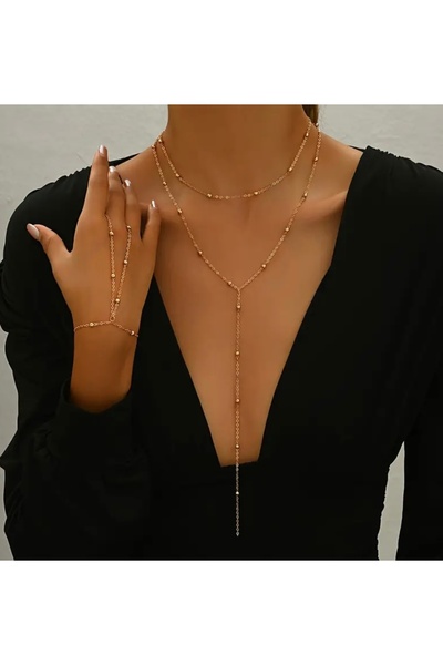 derokas 2 Li Set Zarif Şık Şahmeran Ve Y Kolye 316 L Gerçek Çelik Kararmaz Yeni Sezon