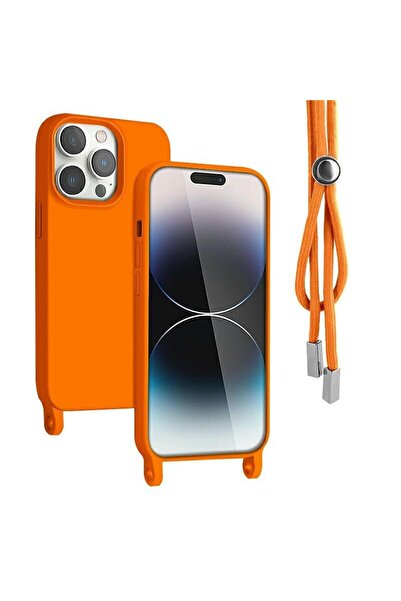 OEM Συμβατή πορτοκαλί θήκη σιλικόνης με κορδόνι για Samsung S24