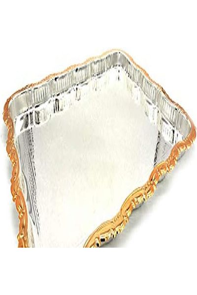Kingsville Gold & Silver Plated Tray – Elegant Design, Model 599 (P223)
