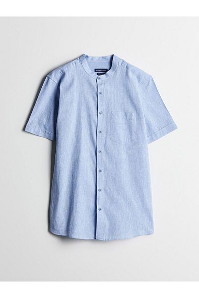 LC Waikiki LCWAIKIKI Classic Regular Fit Short Sleeve Linen Blended Men's Shirt